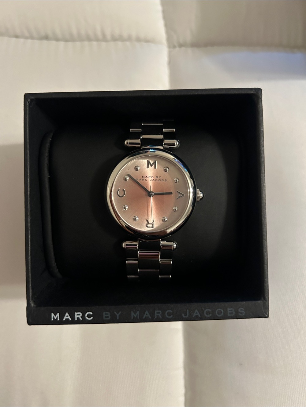 Marc by Marc Jacobs Silver Bracelet Watch with Pink Gold Dial